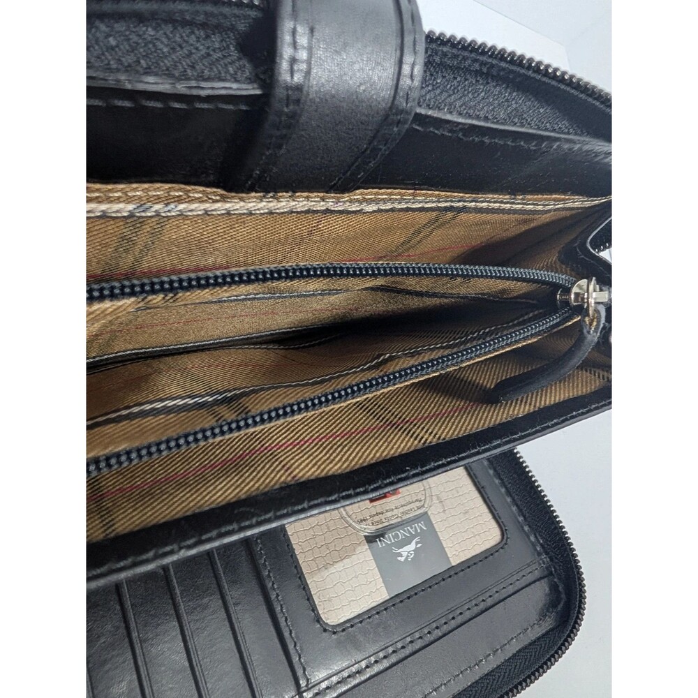 Mancini Casablanca RFID Full Zip Leather Clutch Wallet Black 87000372. - Picture 6 of 13